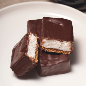 Dark chocolate covered homemade s'mores