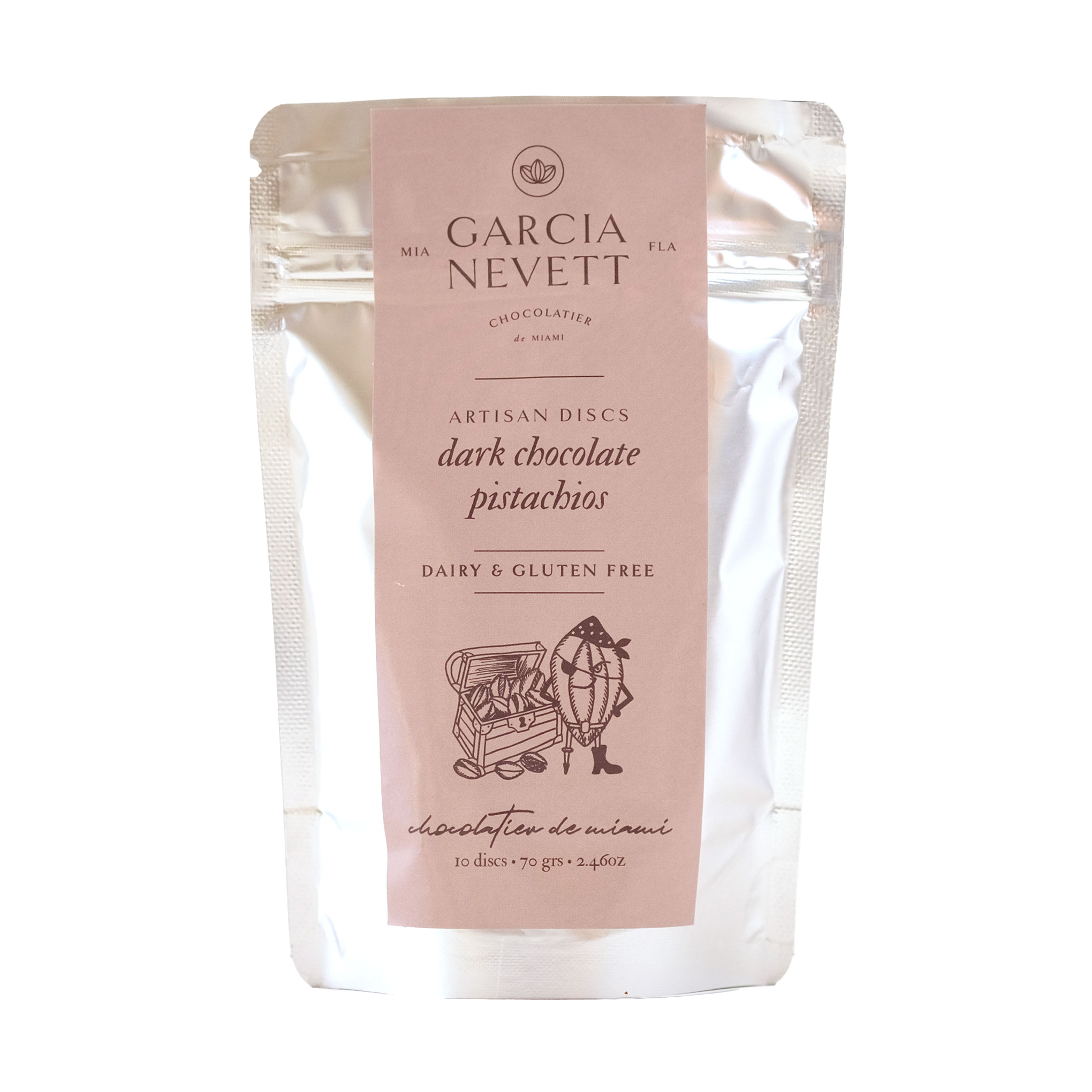 Dark Chocolate Pistachio Discs